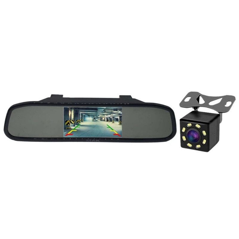 آینه مانیتوردار خودرو ماک مدل M5-8LED به همراه دوربین دنده عقب 