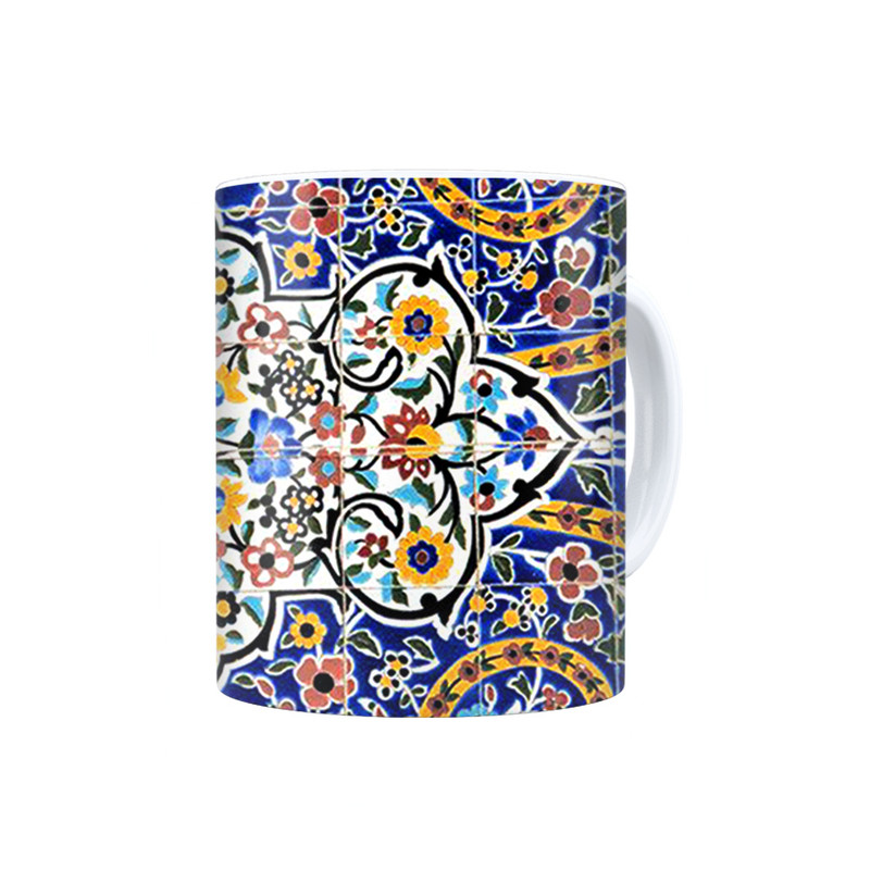 ماگ ترمه طراحان ایده مدل کاشی هفت رنگ کد cfp1285