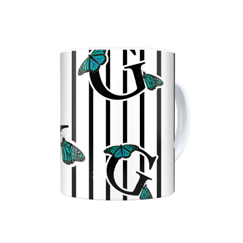ماگ ترمه طراحان ایده مدل حرف G پروانه ای کد cfp3009