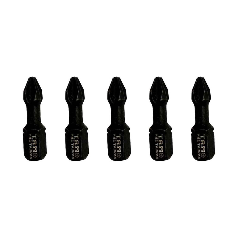  سری پیچ گوشتی چهارسو تام مدل بیت خور کد AJ-PH2*25MM سایز 2.5 سانتی متر مجموعه 5 عددی 