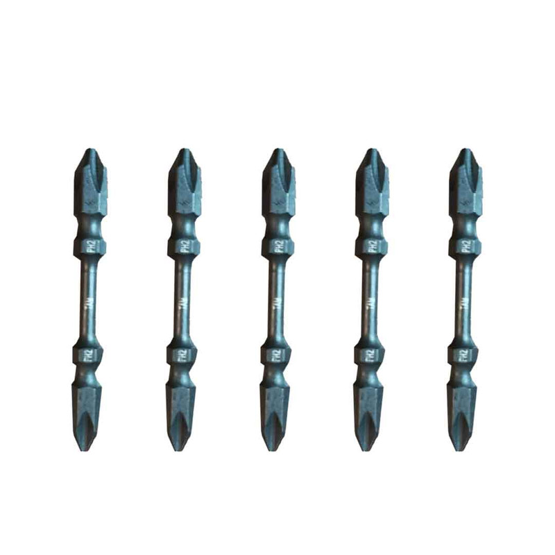 سری پیچ گوشتی دو سر چهار سو تام مدل AJ-PH2*PH2*65MM سایز 6.5 سانتی متر مجموعه 5 عددی