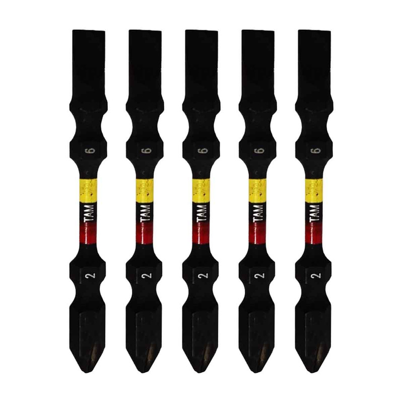 سری پیچ گوشتی یک سر چهارسو یک سر دو سو تام مدل دو طرفه کد AJ-PH2*SL6*150MM سایز 15 سانتی متر مجموعه 5 عددی  