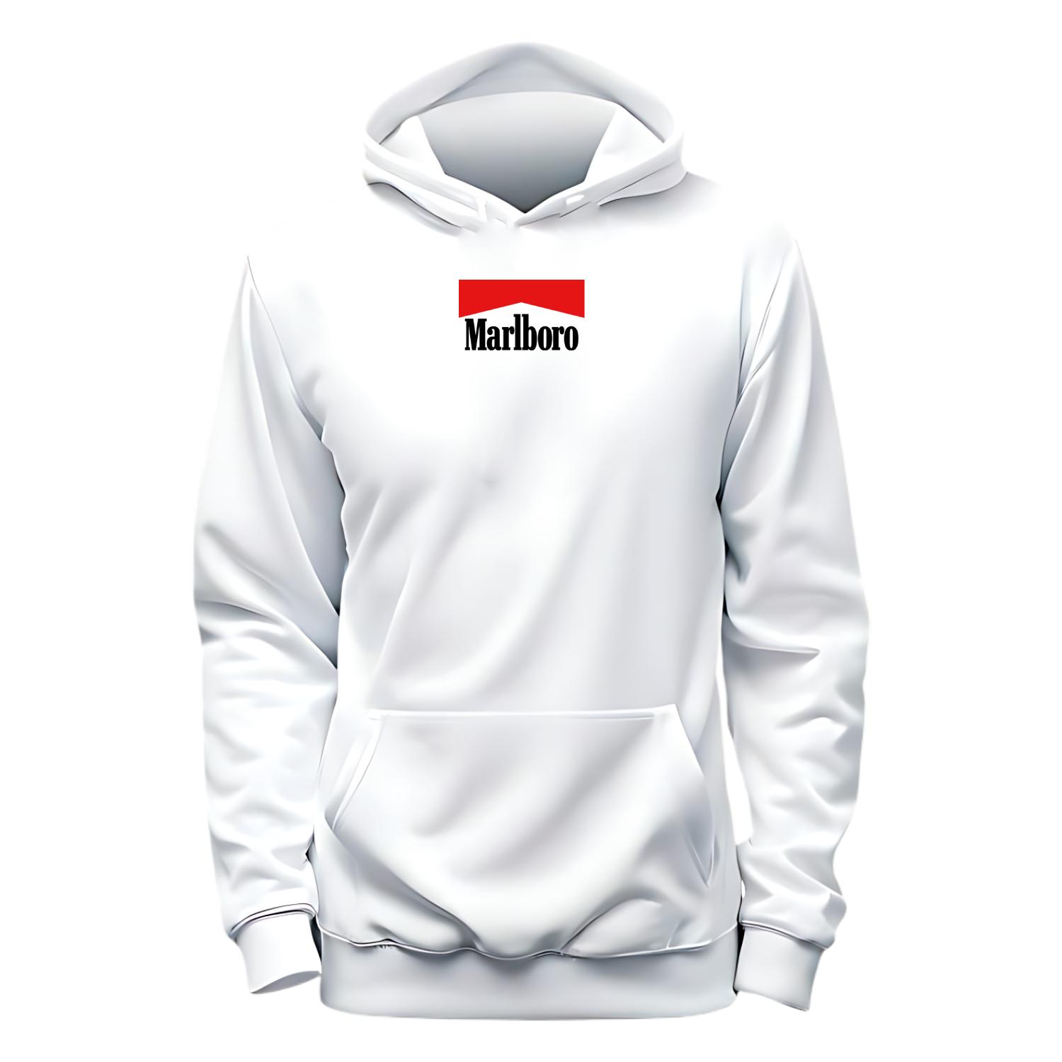 هودی سفید طرح Marlboro  (مارلبرو) کد 5706